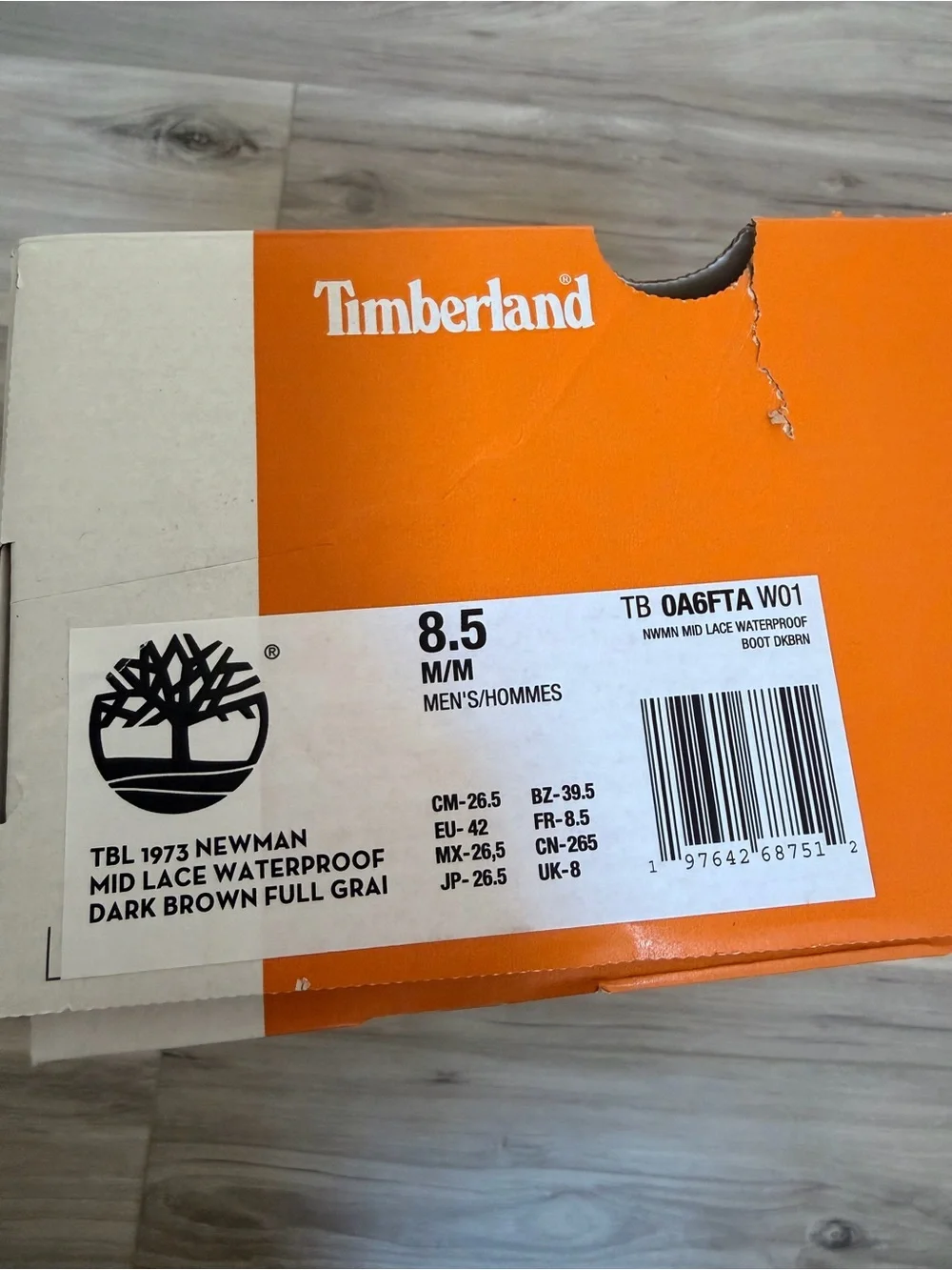 Timberland 1973 Newman Waterproof Boots Dark Brown Men’s 8.5 NIB